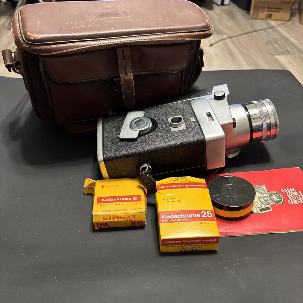 Kodak Zoom 8 Reflex Model 2 8mm Movie Camera Case Manual Kodachrome Film